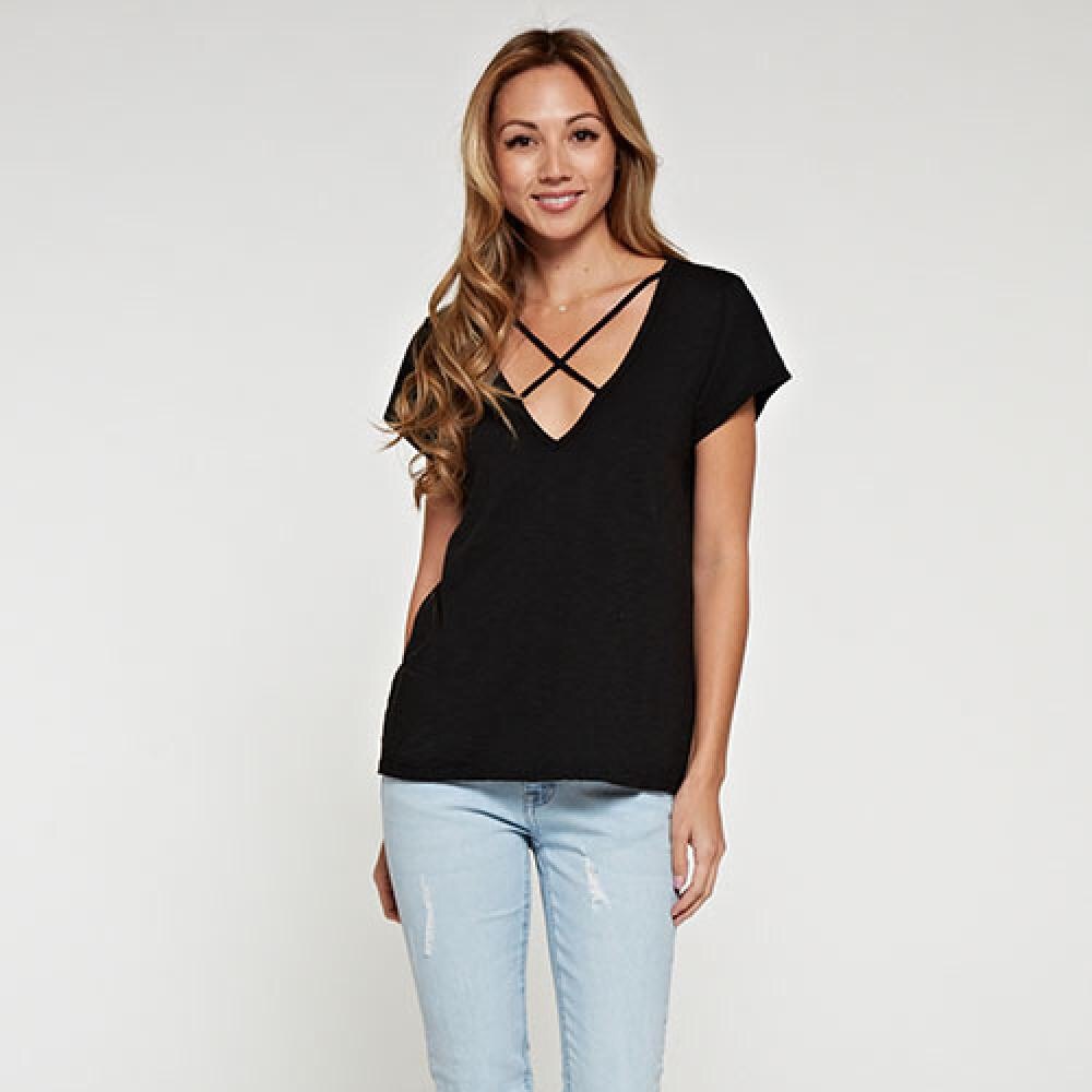 Short Sleeve Criss Cross Top - Picture 4 of 4